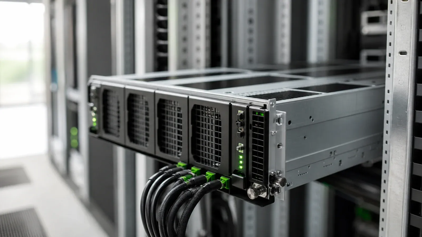 Techniker prüft Monitoring und Betriebszustand einer lokalen Infrastruktur