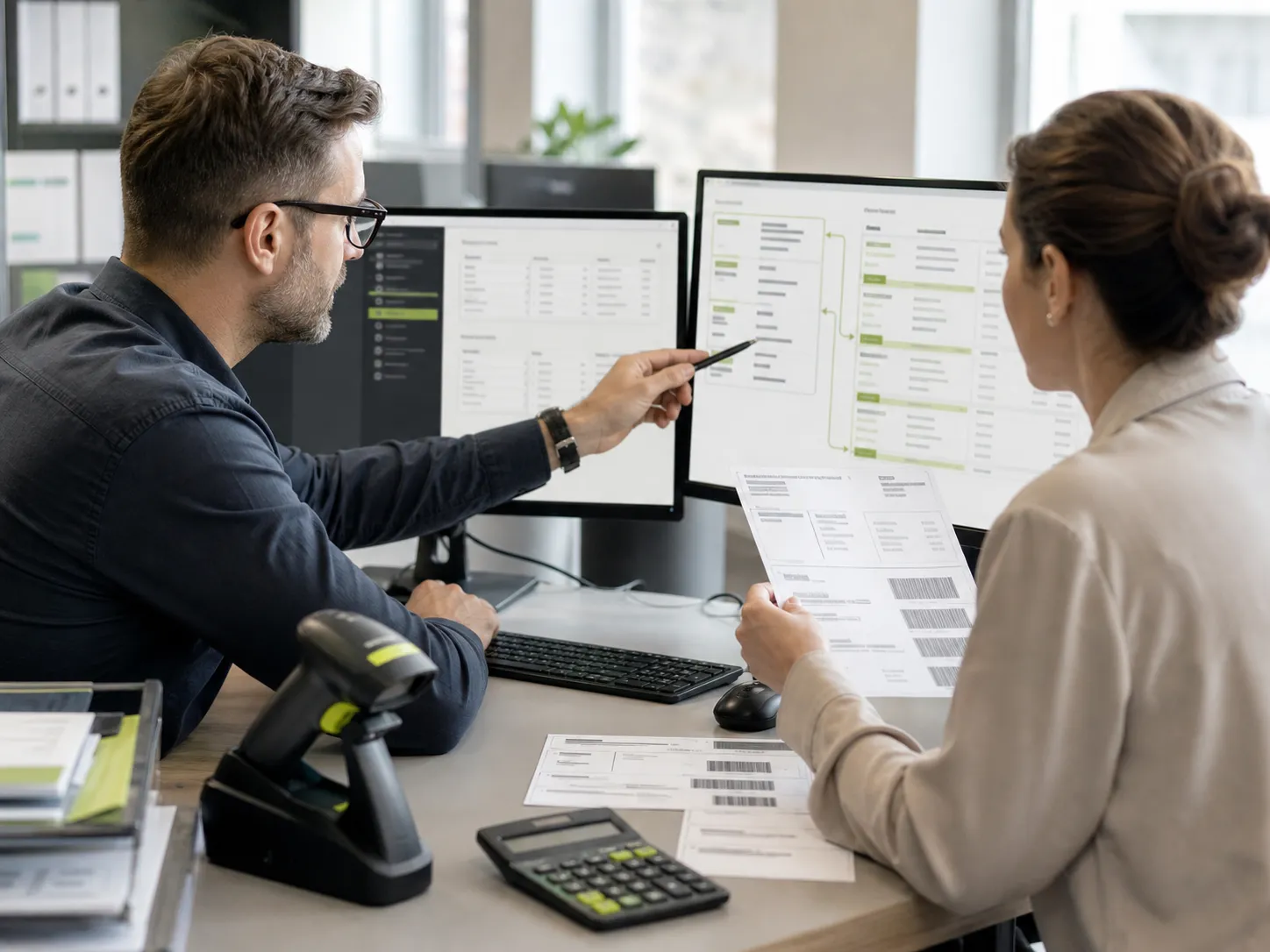 Vertrieb und Auftragsbearbeitung prüfen die Datenübergabe zwischen CRM und ERP