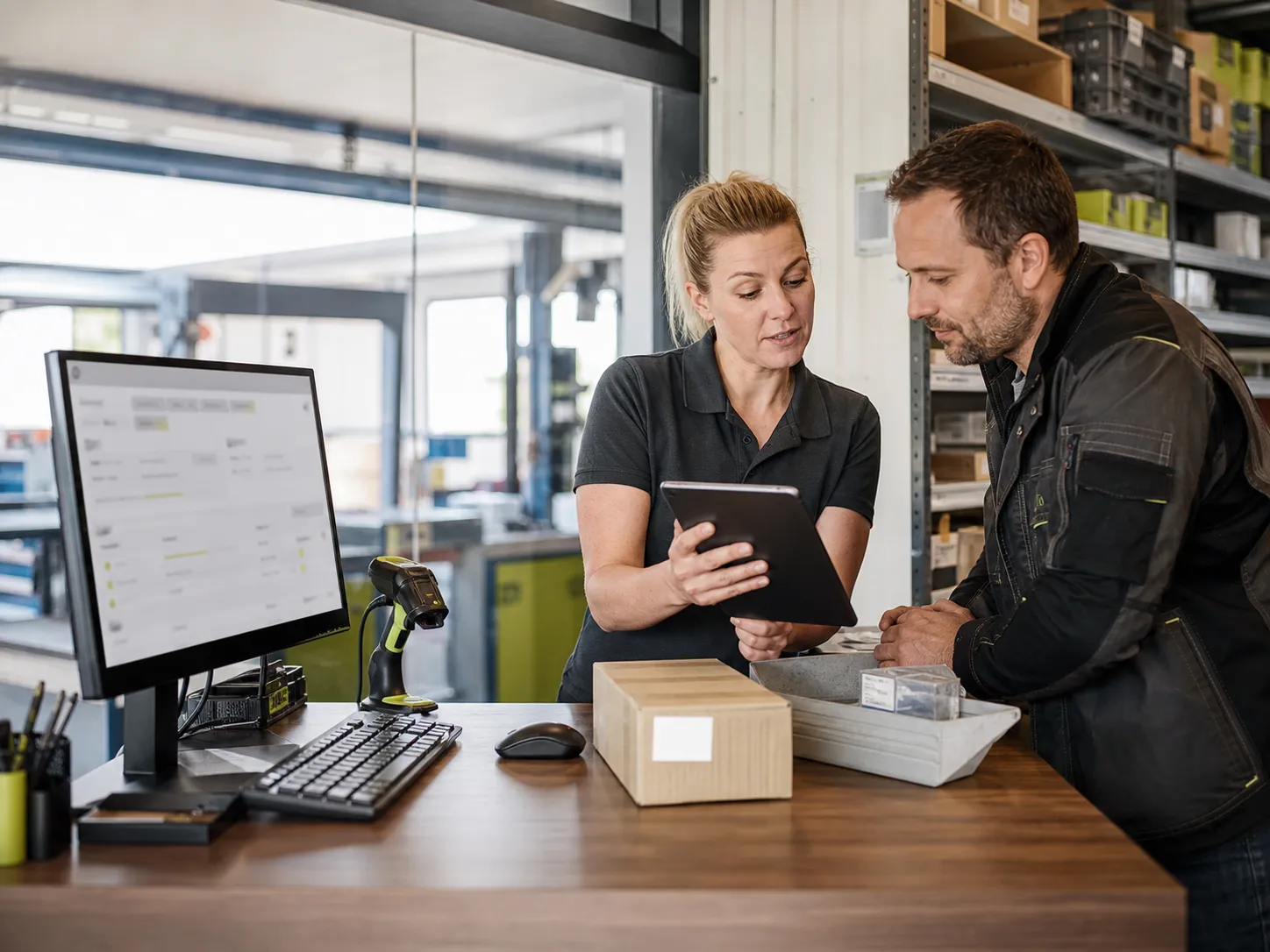 Büro und Außendienst gleichen Auftrags-, Material- und Abrechnungsdaten ab